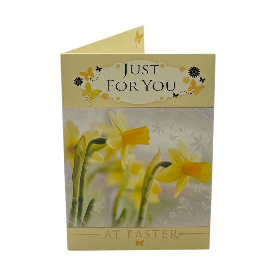 image 1 of Just For You Spring Daffodils and Butterflies Design Easter Card