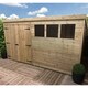image 2 of 12 x 5 Garden Shed Pressure Treated T&G PENT Wooden Garden Shed - 3 Windows + Double Doors (12' x 5' / 12ft x 5ft) (12x5)