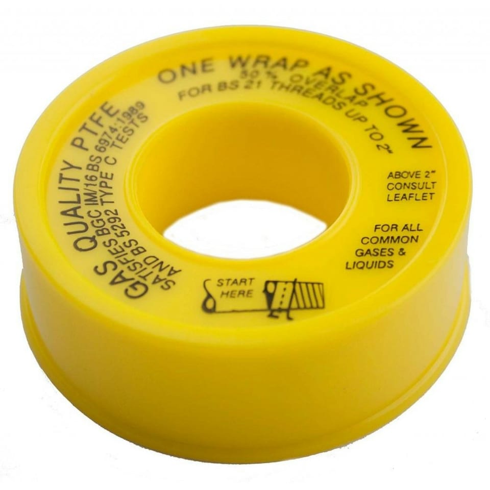 Oracstar Plumbing Tape - Yellow - 5m x 12mm
