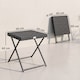 image 9 of Outsunny Folding Square Rattan Coffee Table w/ Steel Frame Bistro Garden Black