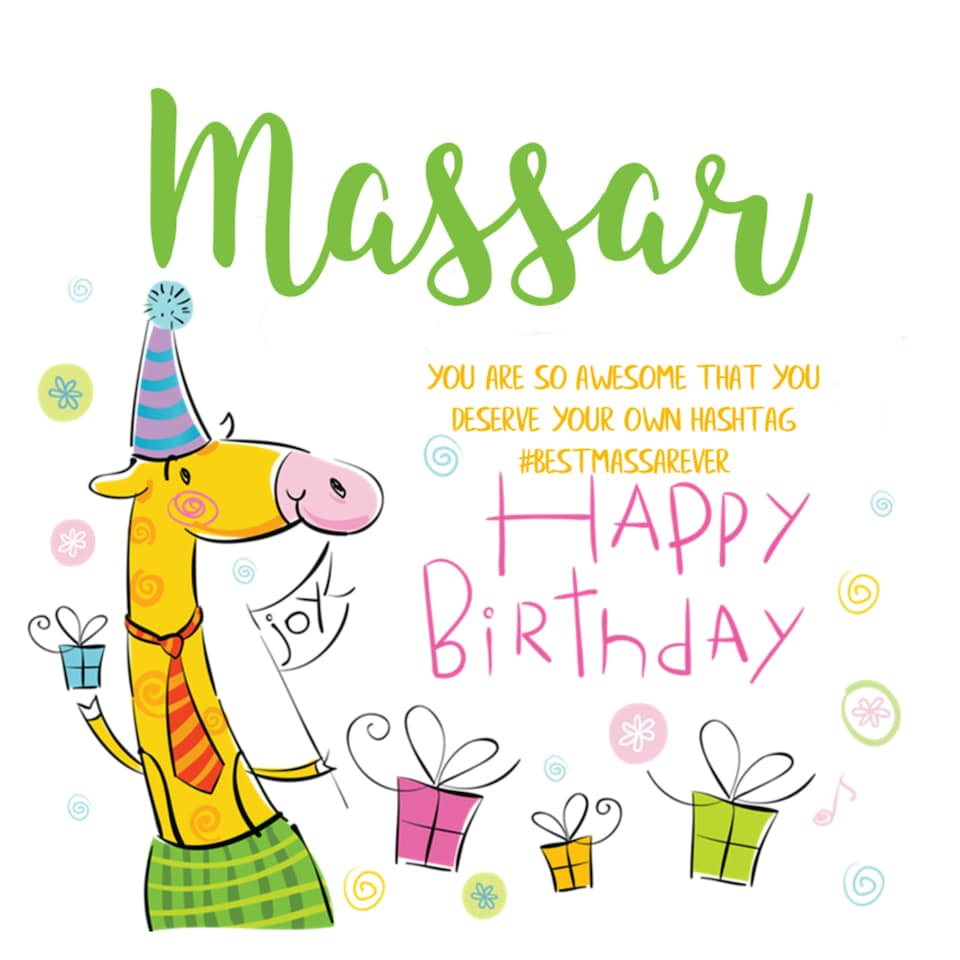 image 1 of Massar Hashtag Birthday Card