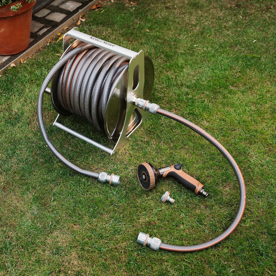 image 1 of Kent & Stowe Metal Hose Reel Set 30m