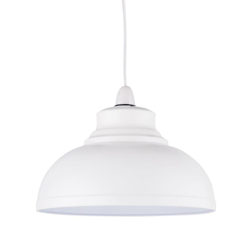 image 1 of Set of 2 Domed - Cream Easy Fit Metal Pendant Shades | White | Large | 2