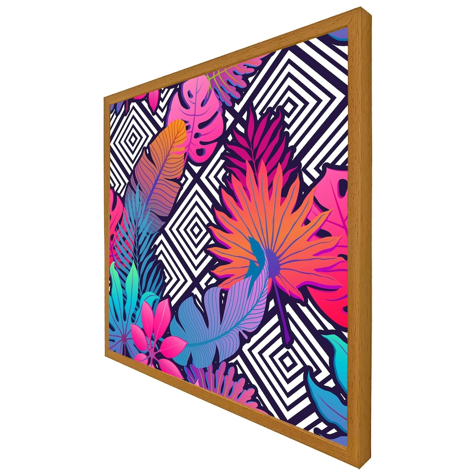 image 1 of Tropical geometric (Picutre Frame) White | XL