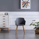 image 2 of Single Eden Modern Dining Chair, Faux Leather Padded Cushion & Solid Wooden Legs Grey