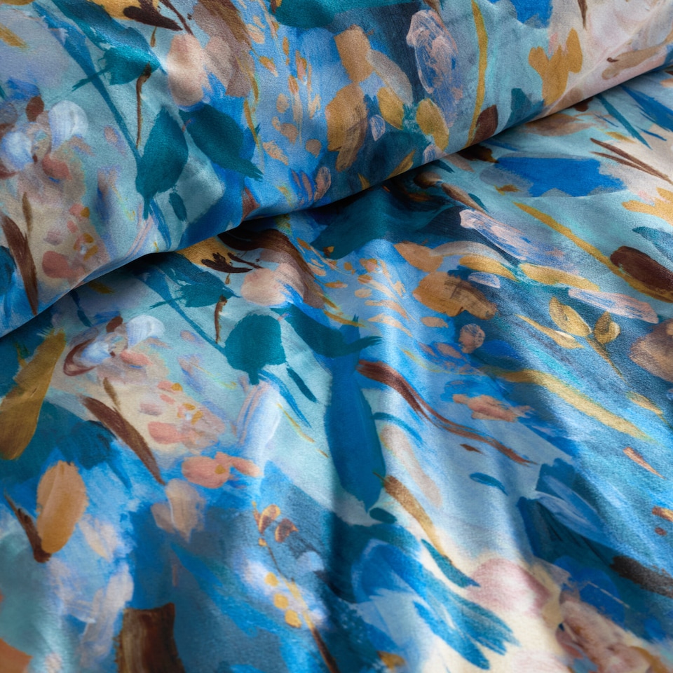 image 1 of Portfolio Home Daphne Floral Soft Bed Linen Bedding Duvet Cover Set With Pillowcase | Blue | King