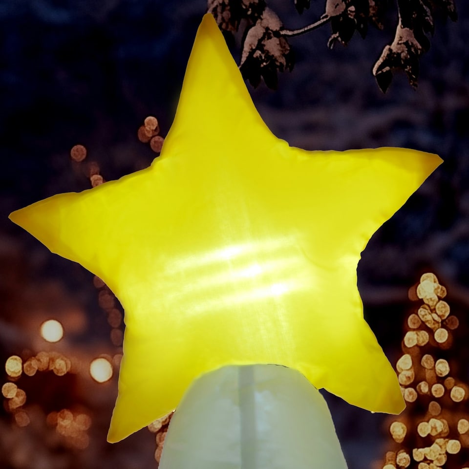 image 1 of Outsunny 7ft Christmas Inflatable Decoration Santa Claus and Christmas Tree