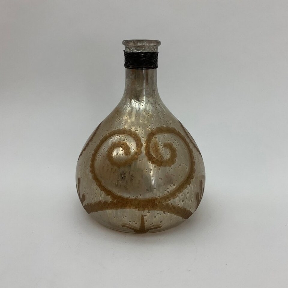 image 1 of Decorative Vase - Antique Silver Glass - L17 x W17 x H23 cm Grey