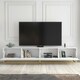 image 8 of Modular TV Unit 200cm White Matt with Fluted Fronts and Gold Base White