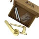 image 6 of AXS Detroit Door Handles on Rose - Door Pack - Latch Door - Satin Brass