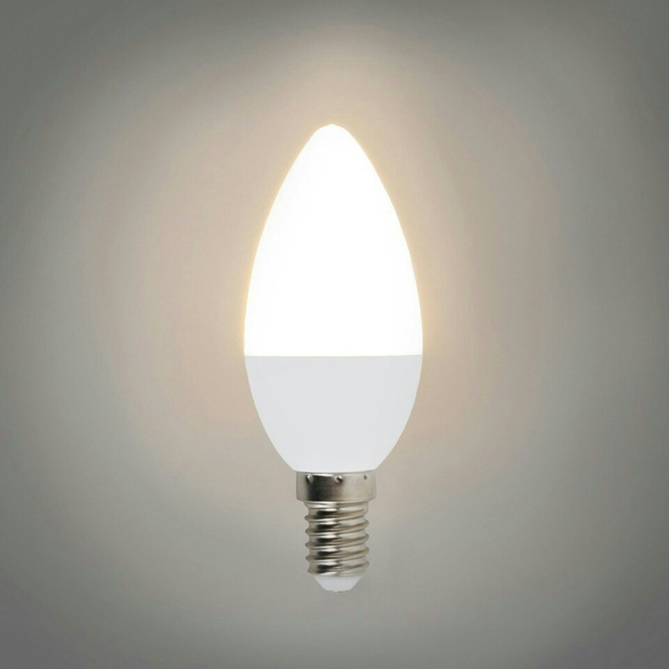 image 1 of ValueLights 10 Pack Dimmable E14 White Plastic Candle LED 5W Warm White 3000K 400lm Light Bulb