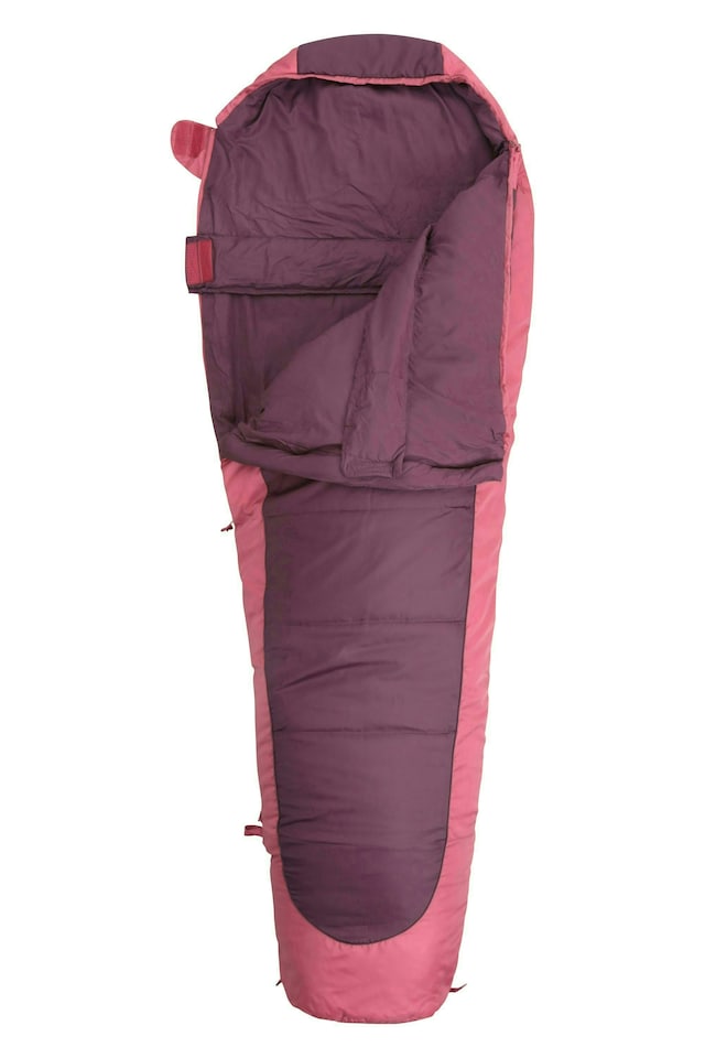 image 1 of Mountain Warehouse Summit 500 Square Sleeping Bag Insulated Two Way Zip Camp Bed Right Handed Zip - Regular length (200cm) | Red | Burgundy