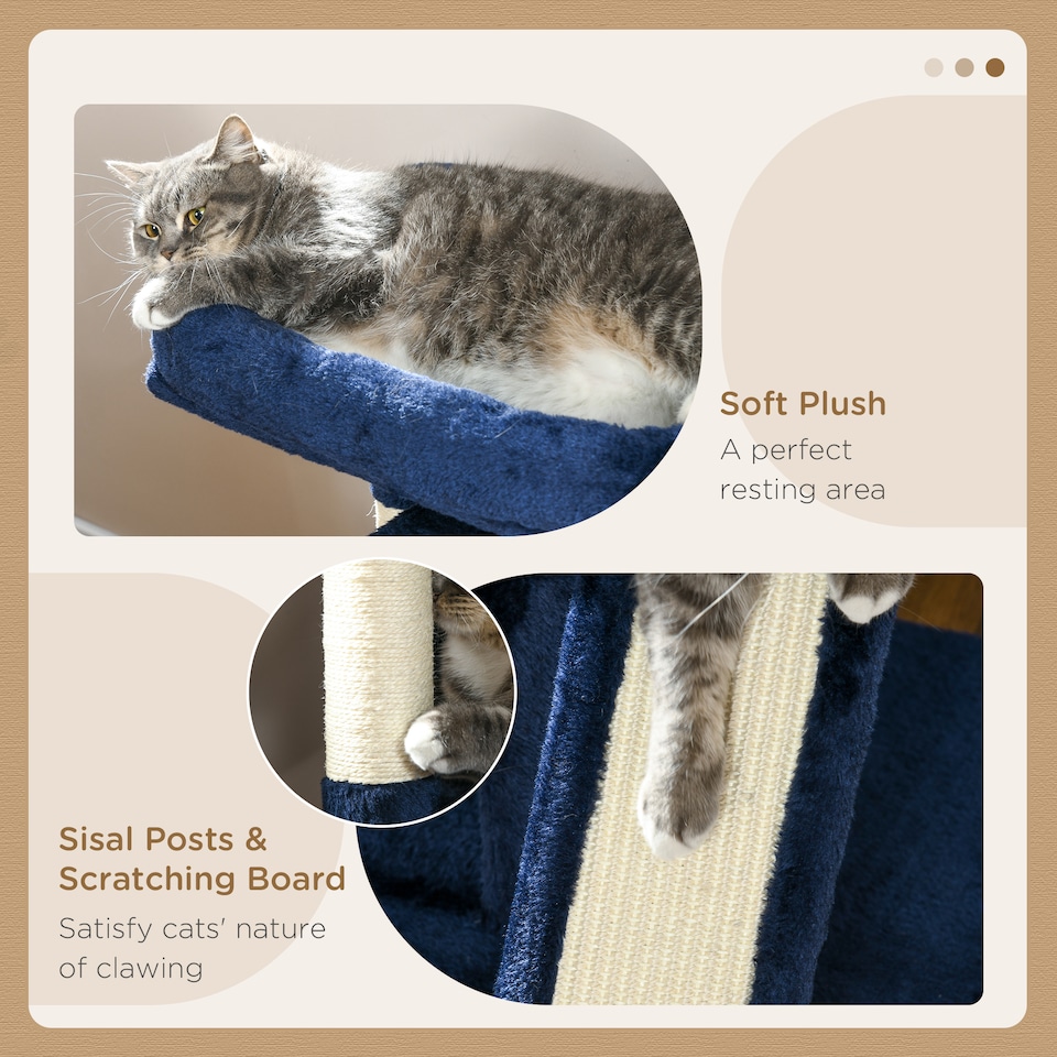 image 1 of PawHut Cat Tree 81cm Indoor Cat Scratching Post Kitten Tower