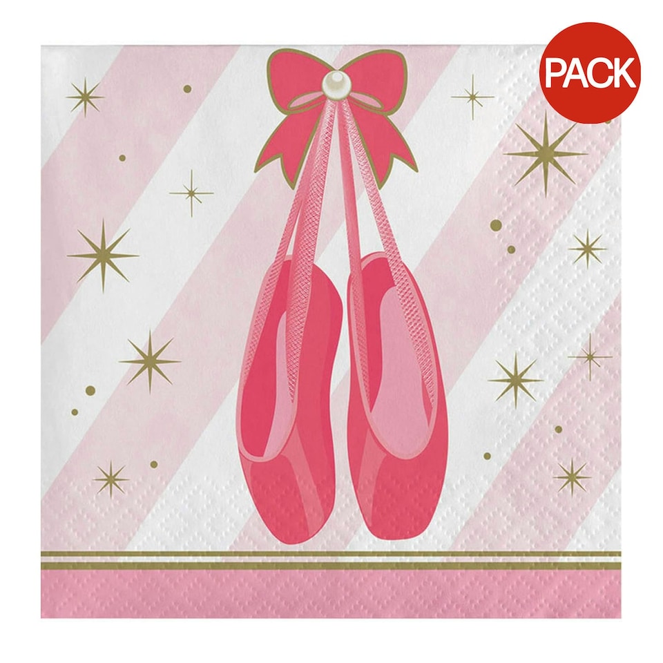 Amscan Twinkle Toes Napkins (Pack of 16) - Purple/Pink - One Size