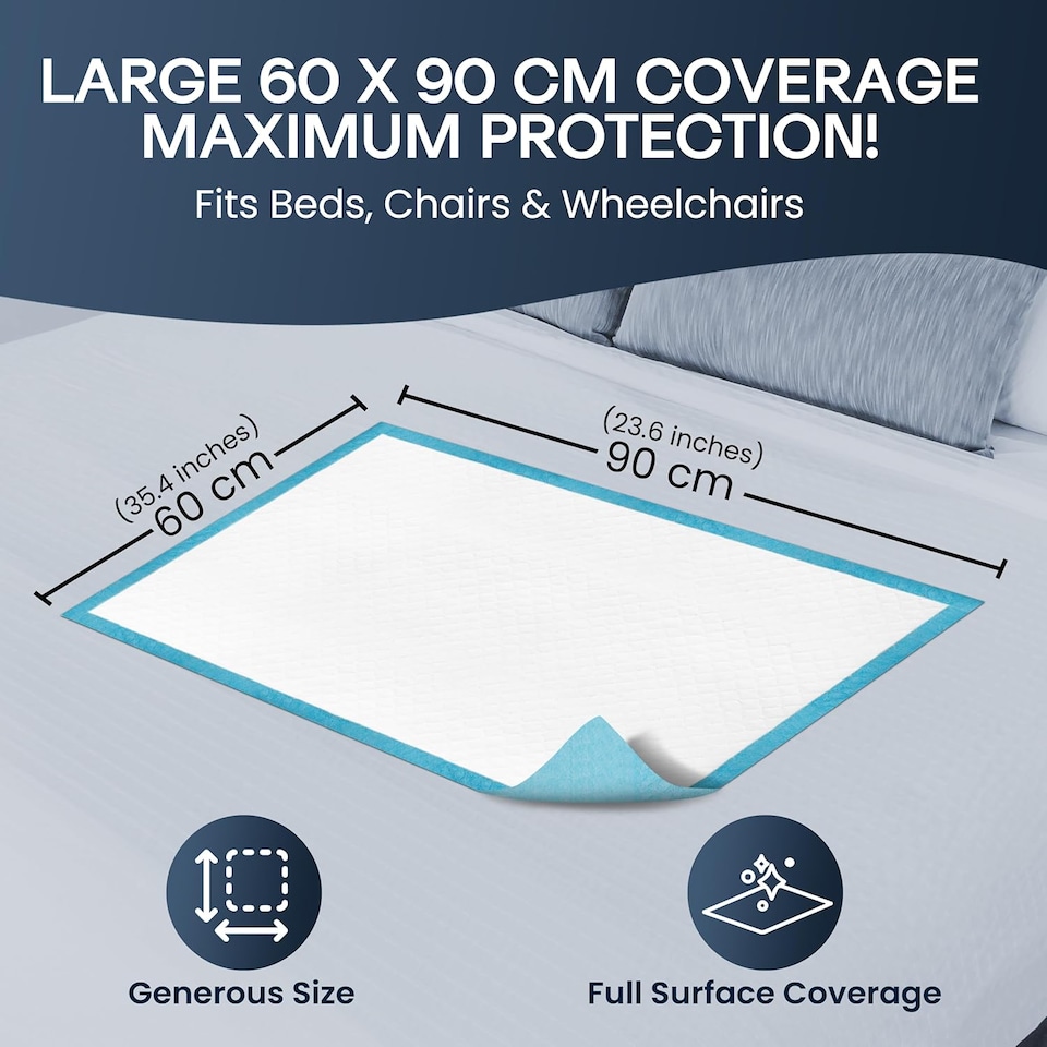 image 1 of Tanness 25 Pack Disposable Incontinence Bed Pads 90 x 60cm