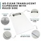 image 2 of A5 Clear Translucent Clipboard - with Ruled Side