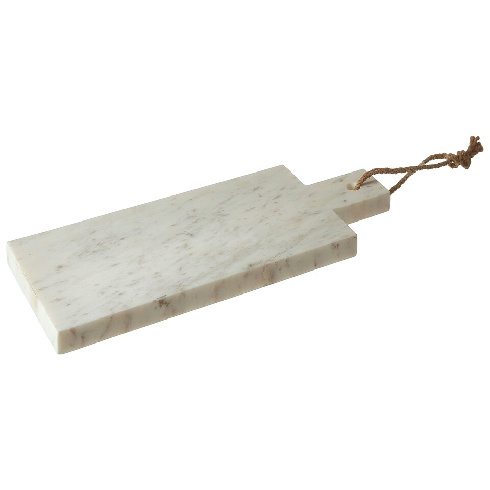 image 1 of Interiors By Premier Small White Marble Chopping And Serving Board, Durable Natural Stone Board For Kitchen Use
