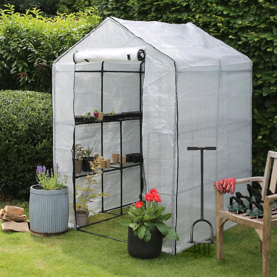 image 1 of Harbour Housewares 4-Prong Lawn Aerator - 24.5cm x 1M - Black