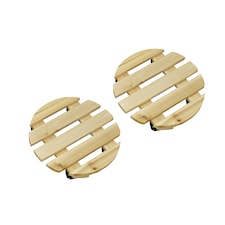 Round Wooden Plant Pot Trolley Caddy Movers (30cm) - Pack of 2