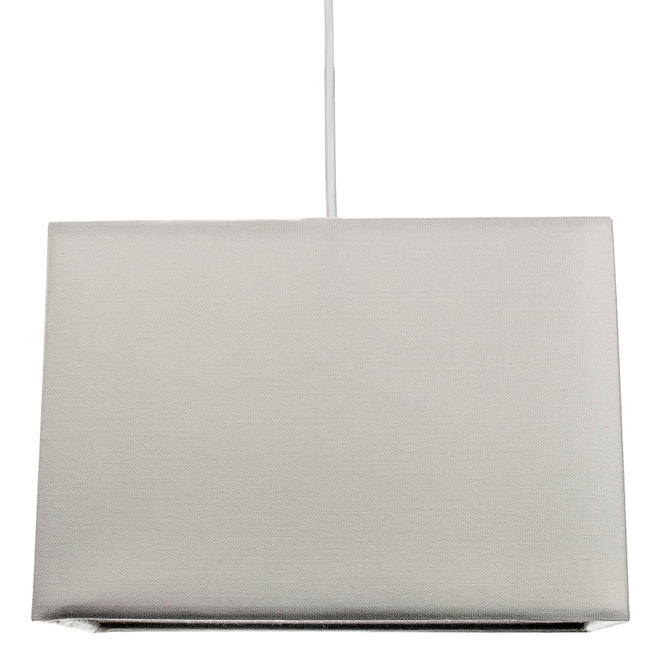 image 1 of Contemporary and Stylish Dove Grey Linen Fabric Rectangular Lamp Shade | Grey
