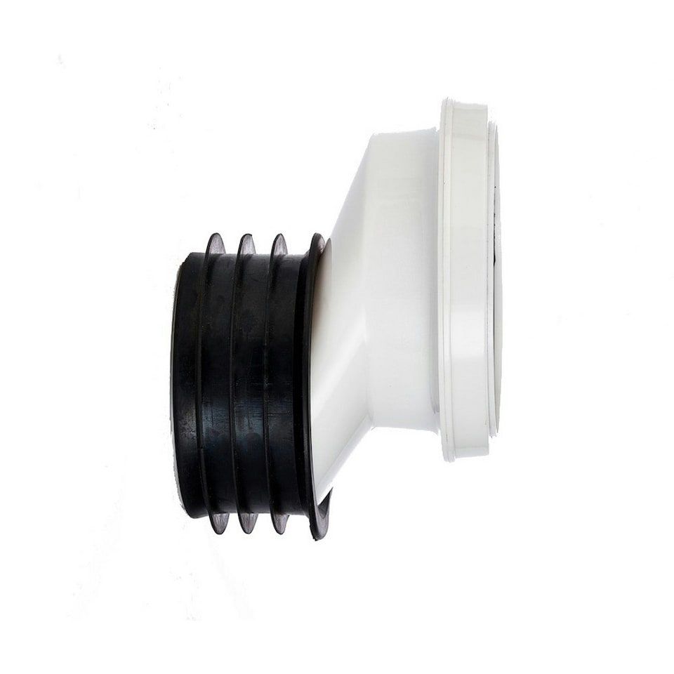 Make Offset Plastic Toilet Pan Connector - White - 20mm