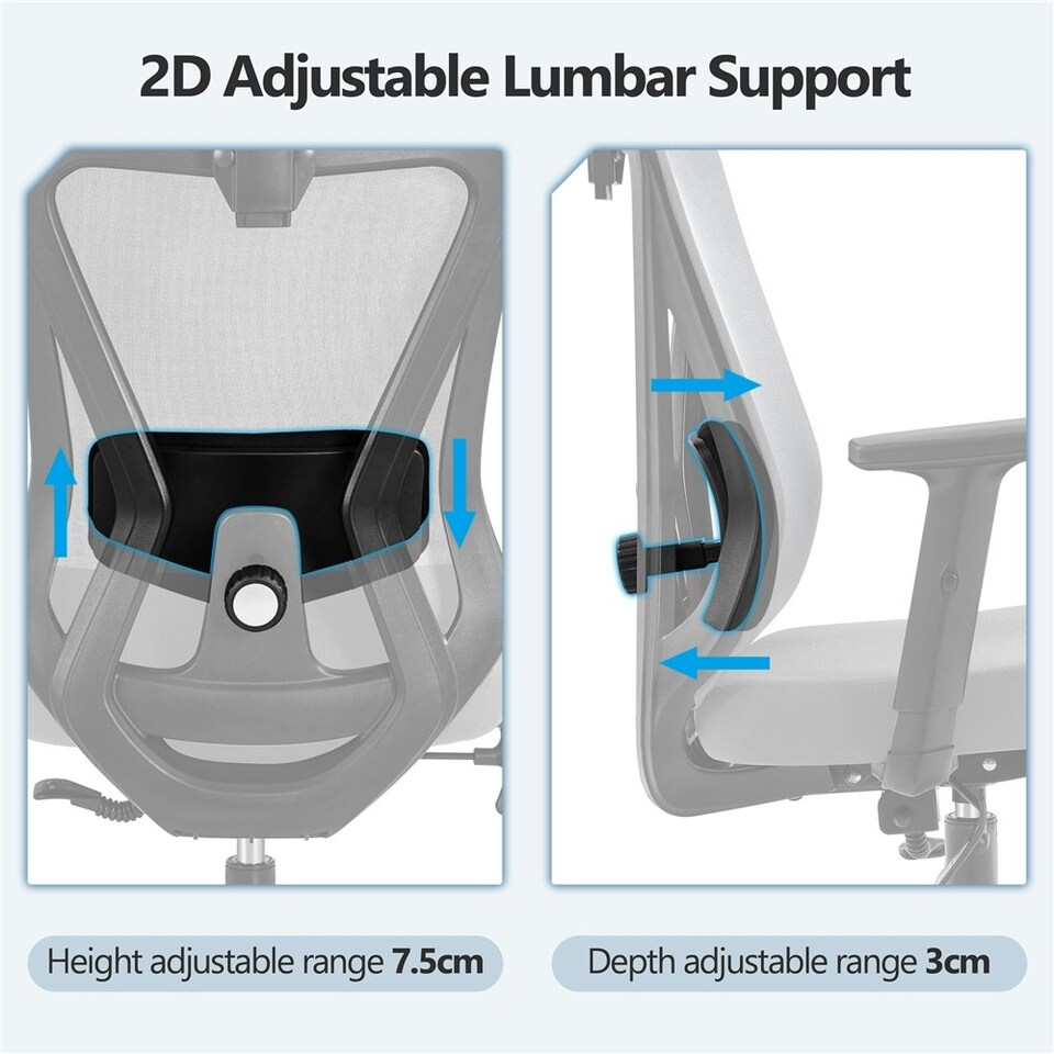 image 1 of Yaheetech High Back Mesh Office Desk Chair | Grey | Light Grey