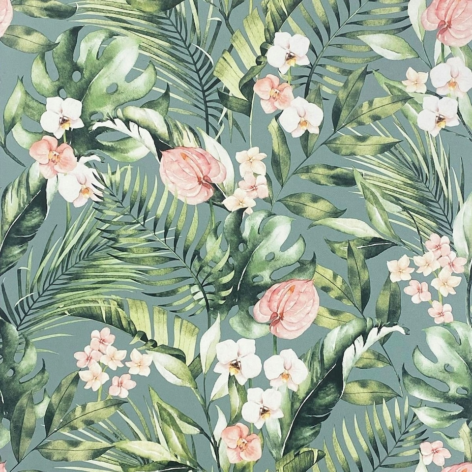 image 1 of Arthouse Floral Wallpaper - Sea Breeze - 10m x 53cm Blue