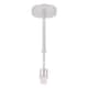 image 5 of First Choice Lighting Set of 2 Staggered 3 Tier Grey Faux Silk Slub Fabric Ceiling Adjustable Flush Shade with Copper Board Inner Chrome | Grey