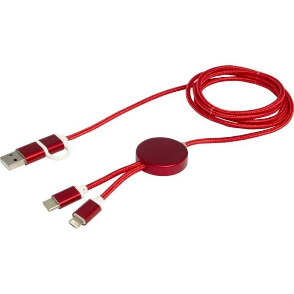 image 1 of Alasia Recycled Aluminium 5 in 1 Charging Cable - Red - One Size