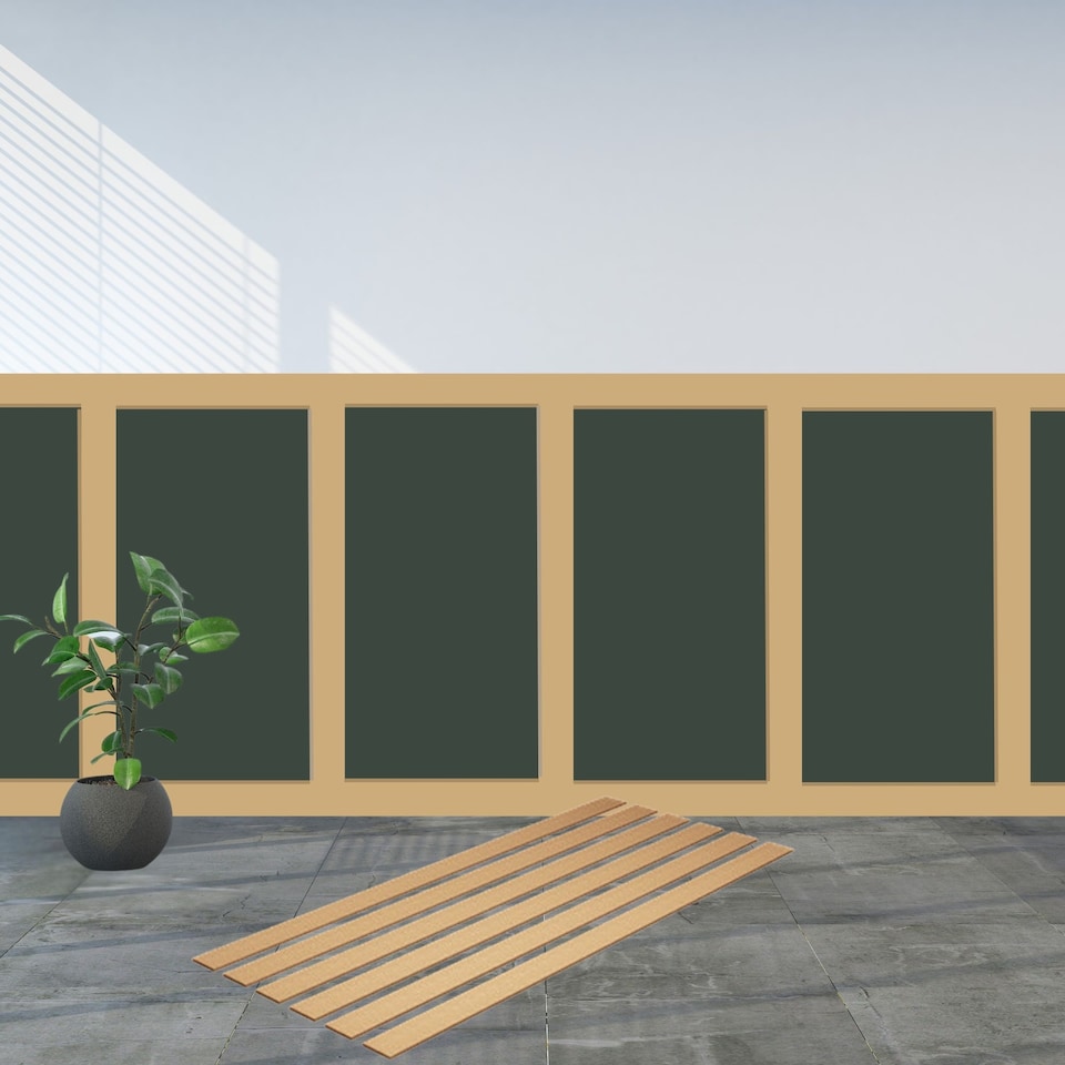 image 1 of Groundlevel 6 Piece MDF Wall Panel Kit Modern Geometric Design Cozy Premium | Brown