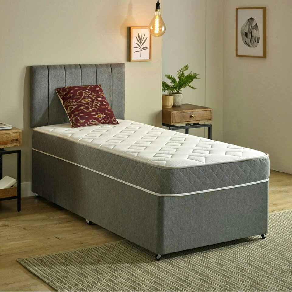 image 1 of Essentials Jump n Tac Hybrid Mattress - 7.5" Deep, Soft Feel Grey | Small Double