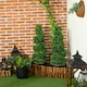 image 6 of HOMCOM Set of 2 Potted Artificial Plants, Topiary Spiral Boxwood Trees, 90cm