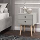 image 1 of Options Scandia 2 Drawer Nightstand - Stylish Two Tone Bedside Table for Small Spaces | Grey | Grey | 1
