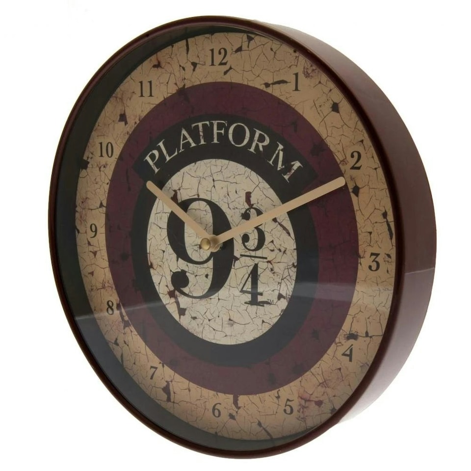 image 1 of Harry Potter Platform 9 3/4 Wall Clock - Beige/Burgundy - One Size