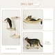 image 3 of PawHut 3PC Wall Mounted Cat Tree Climbing Shelf Set with Scratching Post Oak