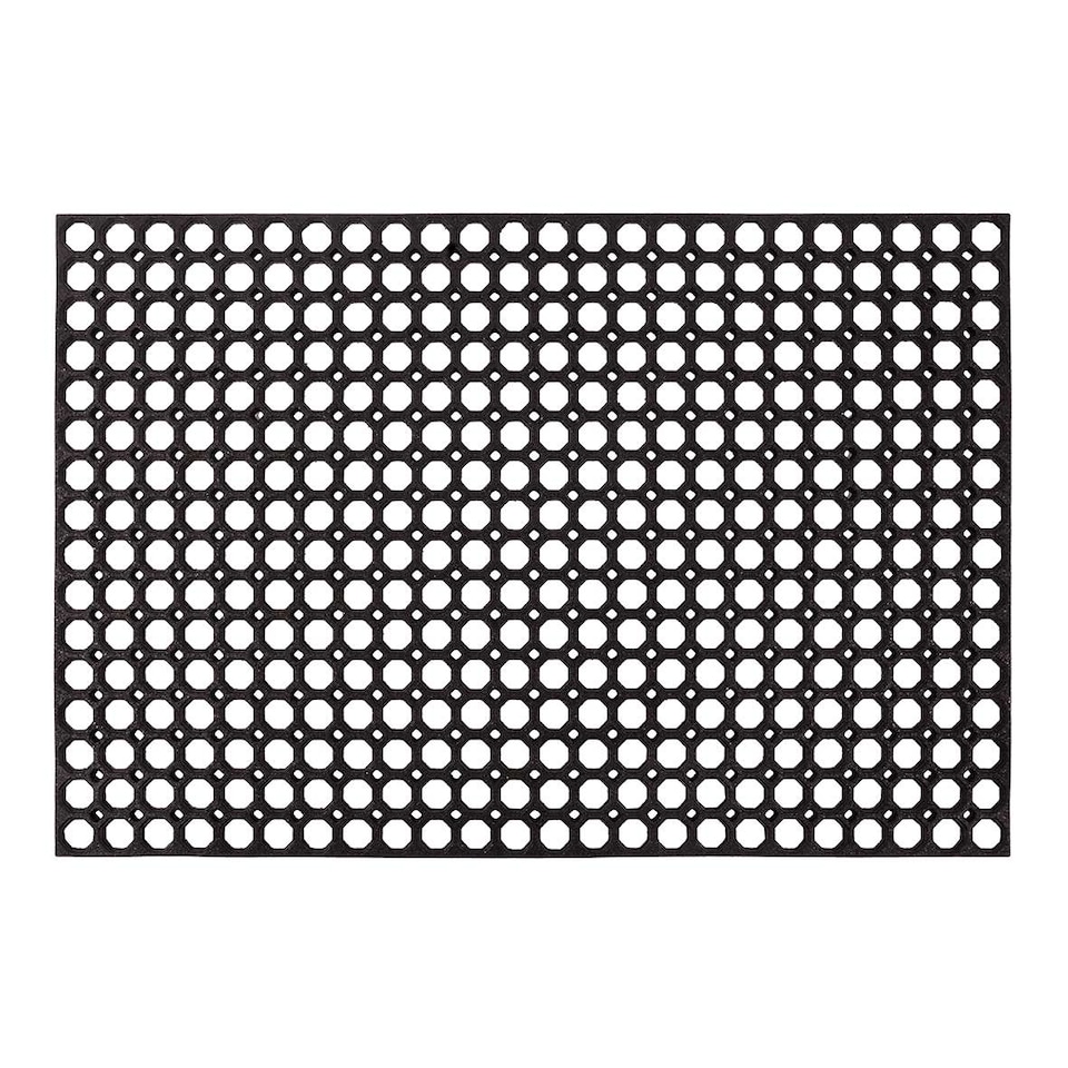 image 1 of Nicoman Rubber Ring Scraper Doormat 120x80cm | Black | 120x80cm