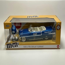 M&M's Blue Figure and 1956 Cadillac Eldorado 1:24 Scale Jada 33726 253255067