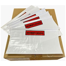 500 x A6 Printed (112 x 162mm) Home Office Document Enclosed Wallets With Peal & Seal Backing Clear | C6