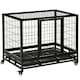 image 1 of PawHut Metal Kennel Cage with Wheels and Crate Tray for Pet Dog Medium Black