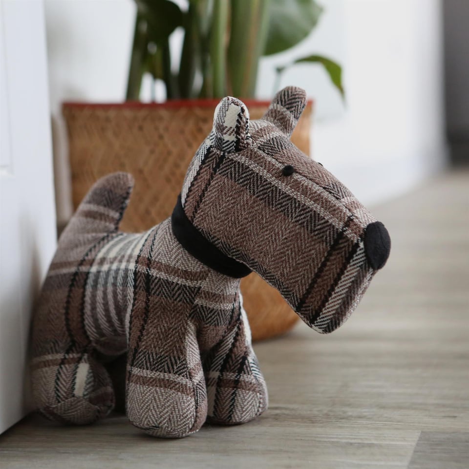 image 1 of Nicola Spring Bentley the Dog Door Stops - 30 x 24cm - Brown - Pack of 2