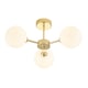 image 1 of Contemporary Chic Polished Gold Ceiling Light with Opal White Globe Glass Shades | Gold