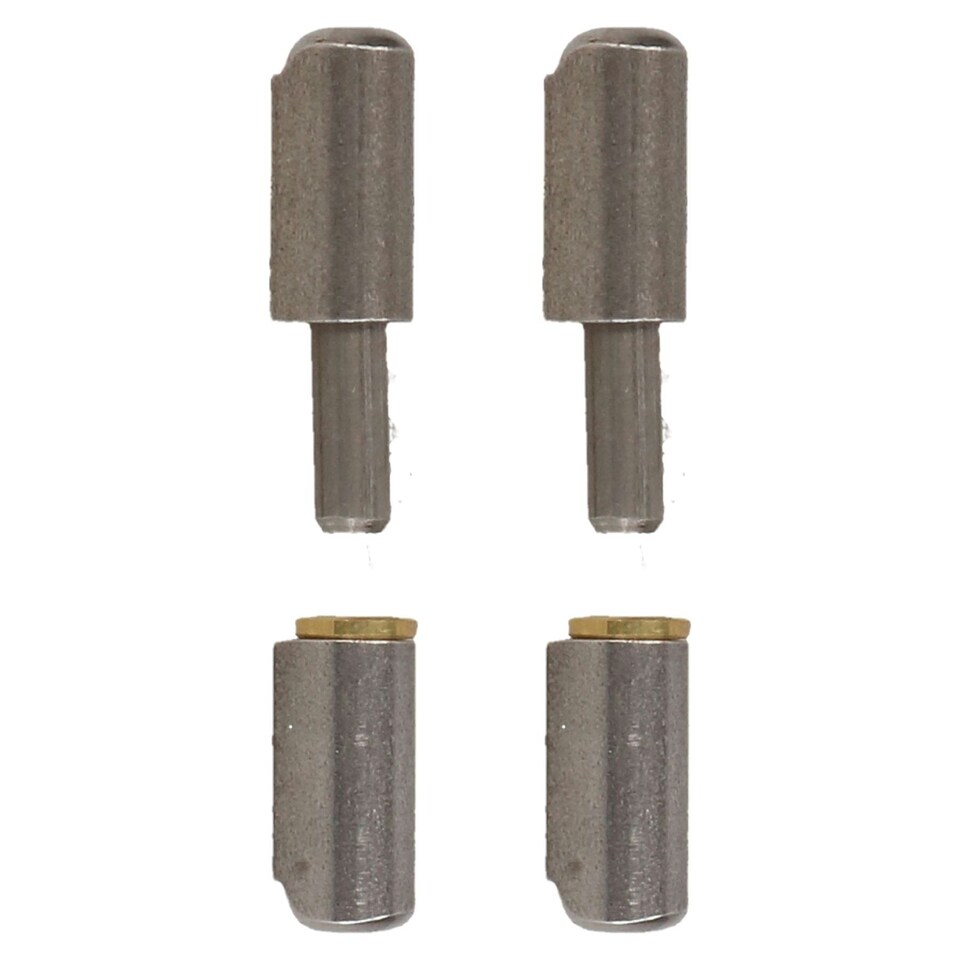 image 1 of Lift Off Bullet Hinge Weld On Brass Bush 8x40mm Heavy Duty Door Hatch 2PK Silver