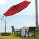 image 3 of COSTWAY 10FT Cantilever Parasol Patio Offset Umbrella LED Lights Red