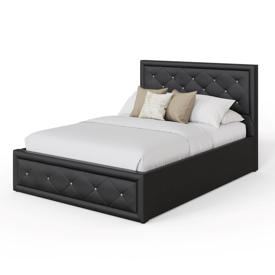 image 1 of Hollywood Ottoman Storage Bed Double Black | Black | Black