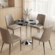 image 6 of HOMCOM Round Bar Table, Dining Table with Tempered Glass Top and Steel Frame