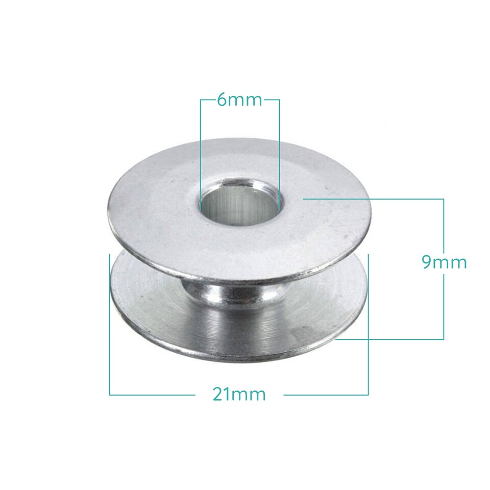 image 1 of Silver Sewing Machine Bobbin Spool Universal Fits for Sewing Machine