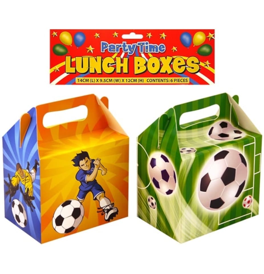 image 1 of Pack of 6 Party Time Football Lunch Boxes