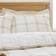 image 3 of Bianca Oxton Check 200 Thread Count Cotton Reversible Duvet Cover Set Natural | Cream | Natural | King