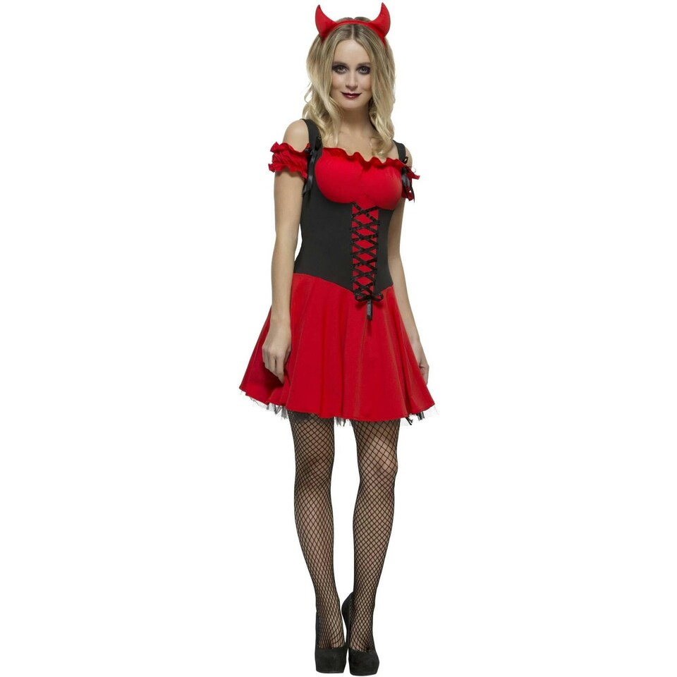image 1 of Fever Womens/Ladies Wicked Devil Costume Set - Red - S S