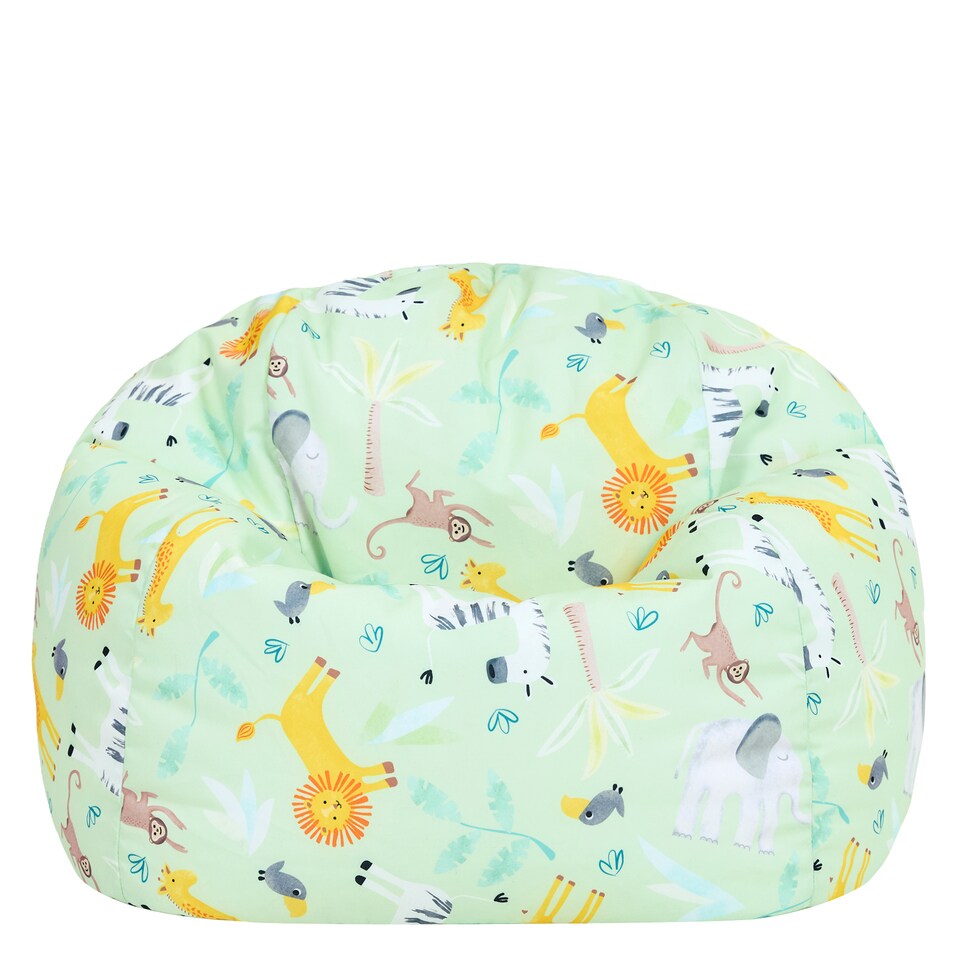 image 1 of icon Kids Kingston Safari Print Classic Bean Bag, Mint Green